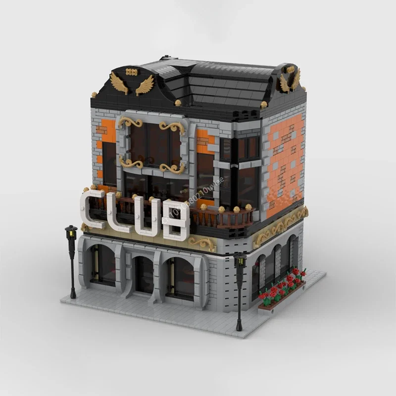 

MOC Modular CLUB City Street View Model Architecture Building Block Diy Creative Assembly Educational Bricks Toy Present