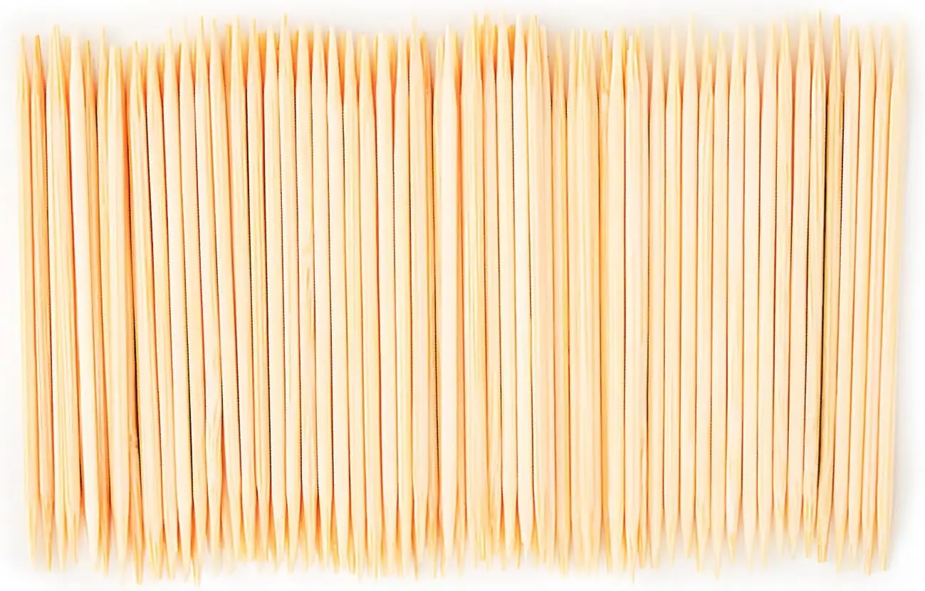 Palillos de Bambú HOPELF para Limpieza Dental, Aperitivos, Aceitunas, Barbacoa, Frutas, Palillos de Madera de Doble Punta. 600 Unidades