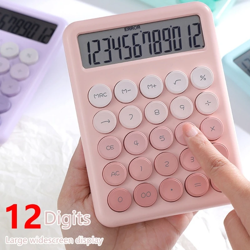 

Colorful 12Digit LCD Display Calculator With Large Buttons For Office School Use, Auto Sleep Function Desk Calculator