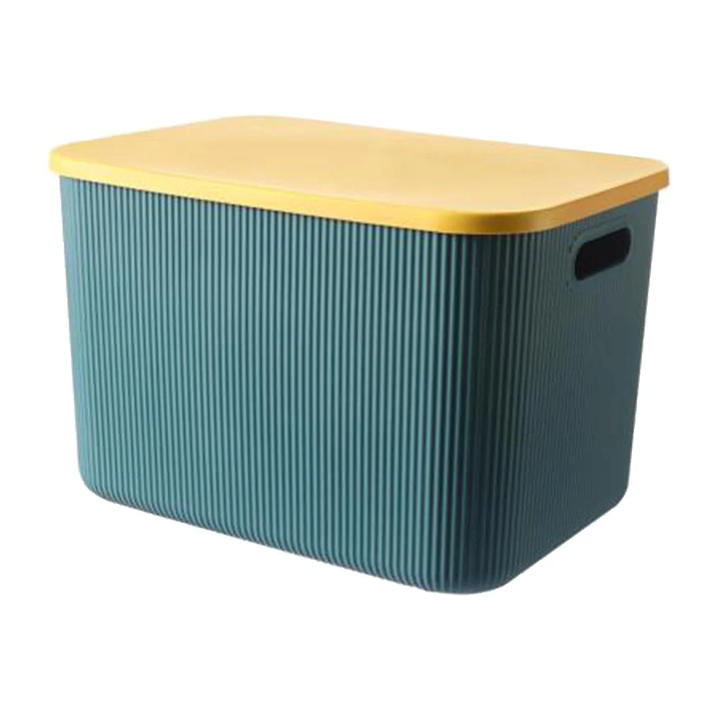 Storage Bins with Lid Color Matching Box Toy Sundries Holder for Office Blue Child