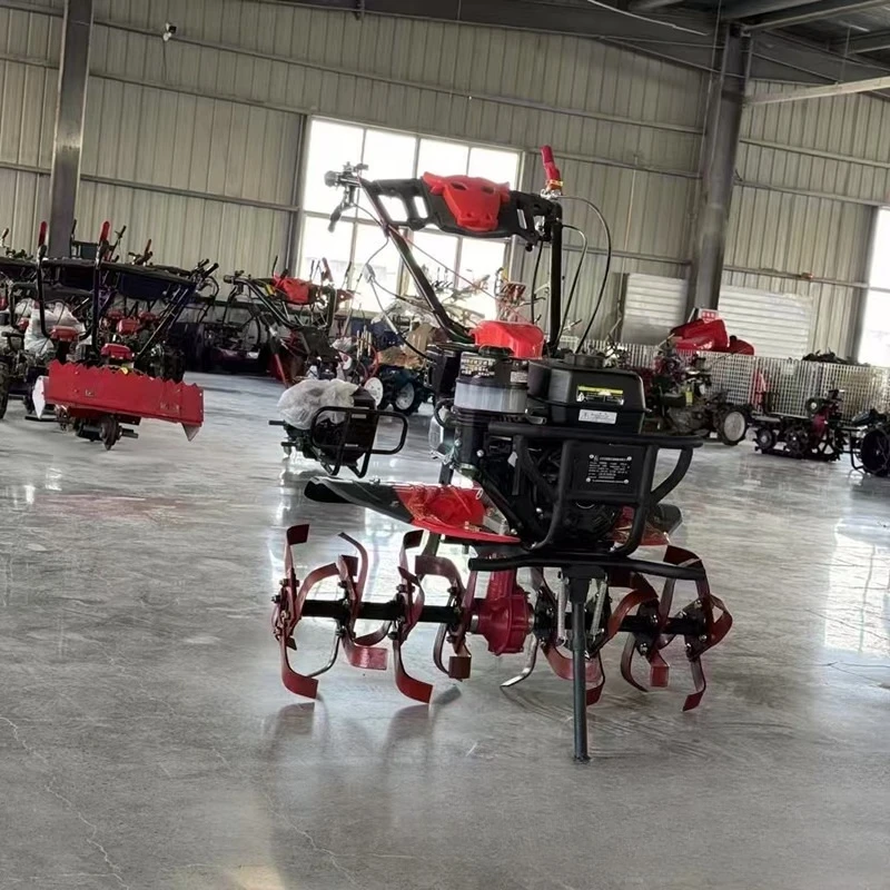 

Two-wheel drive multi-functional cultivated land machine Household small rotary tiller Agricultural loosening and trenching mach
