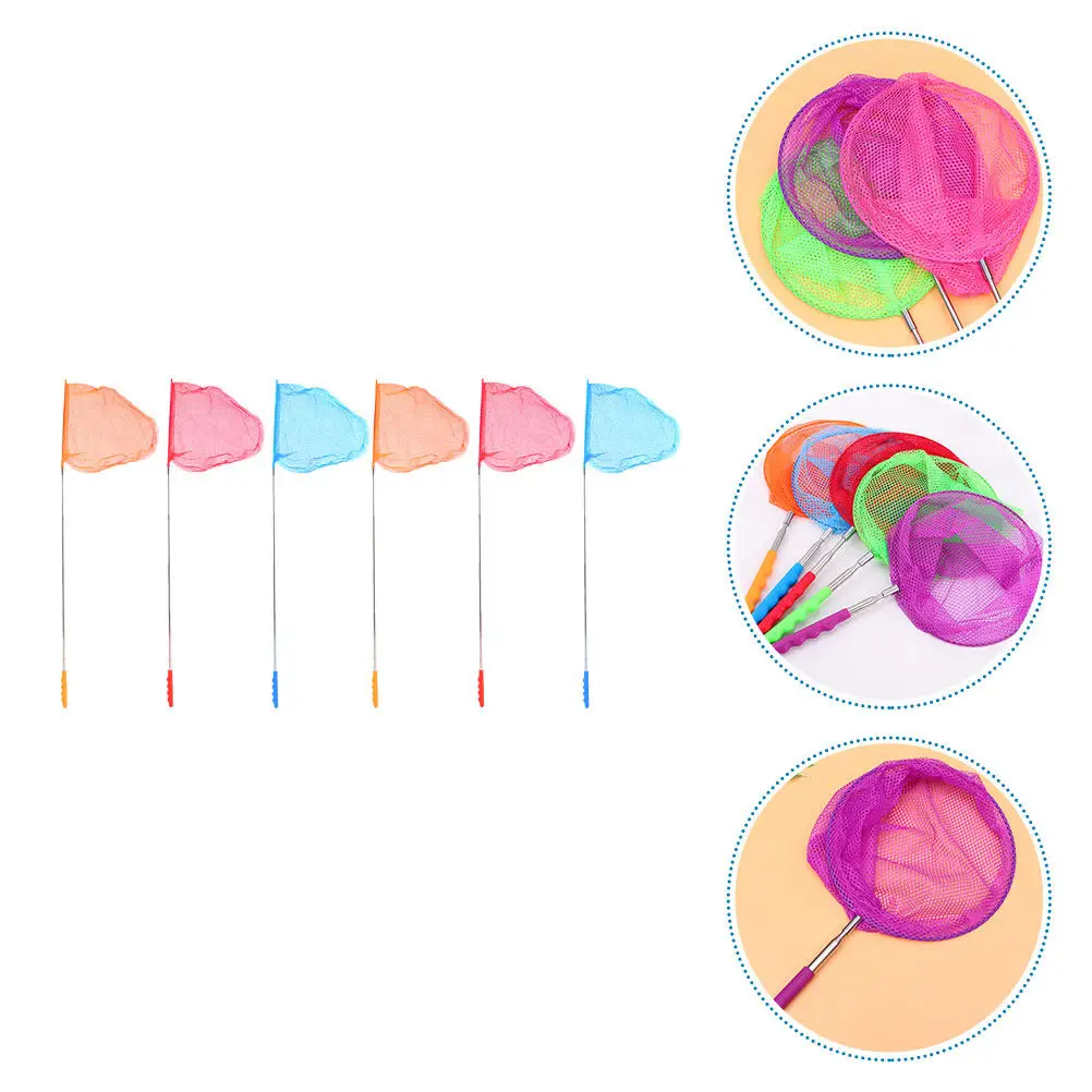 

Набор из 6 телескопических сеток для ловли насекомых: легкие, прочные, из пластика и сплавов, портативные, для бабочек и насекомых