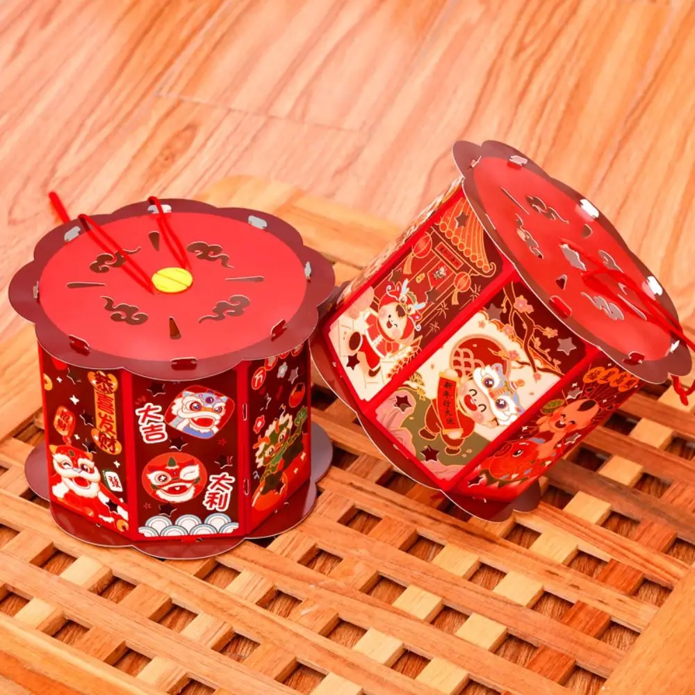 

Lucky Glowing Handheld Lantern Dancing Lion LED Light Kids DIY Lantern Festival Lantern Red Portable Chinese Style Lamp Lantern