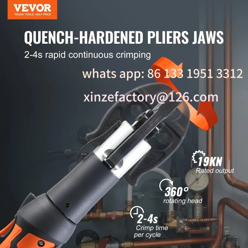

Customizable SucceBuy Pro Press Tool 18V Electric Pipe Crimping Tool for 1/2" 3/4" 1" Copper Pipes Press Tool Kit with 3 Jaws 2P