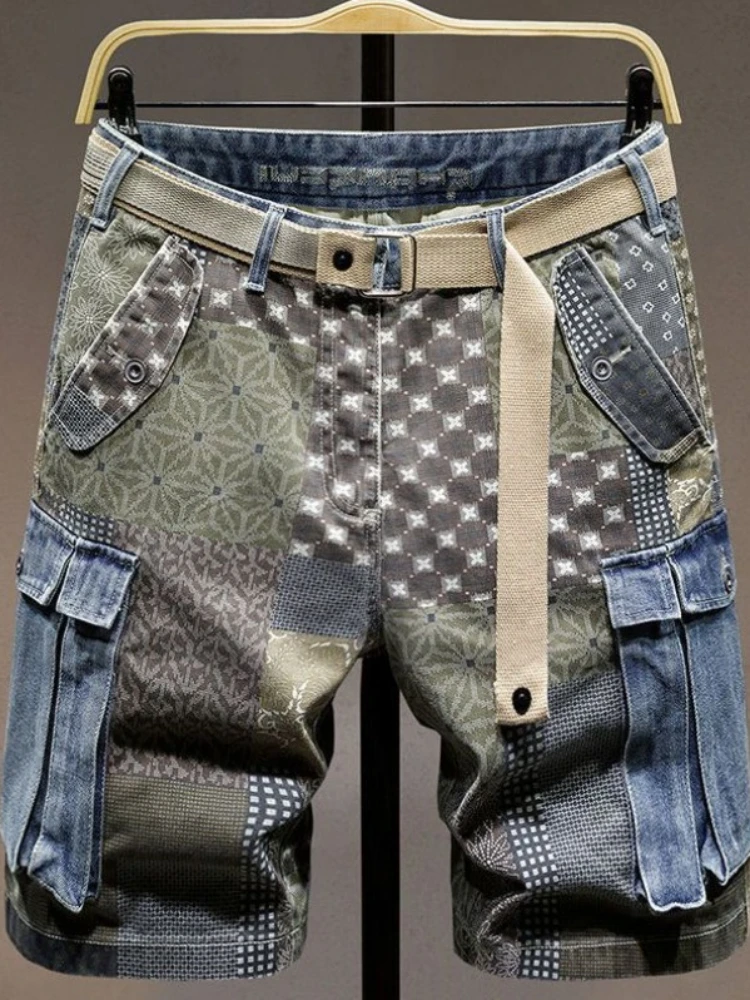 Man Denim Shorts Multi Color Hip Hop Graphic Short Jeans Pants For Men Trend 2024 With Youthful Emo Luxury Designer Thin New In