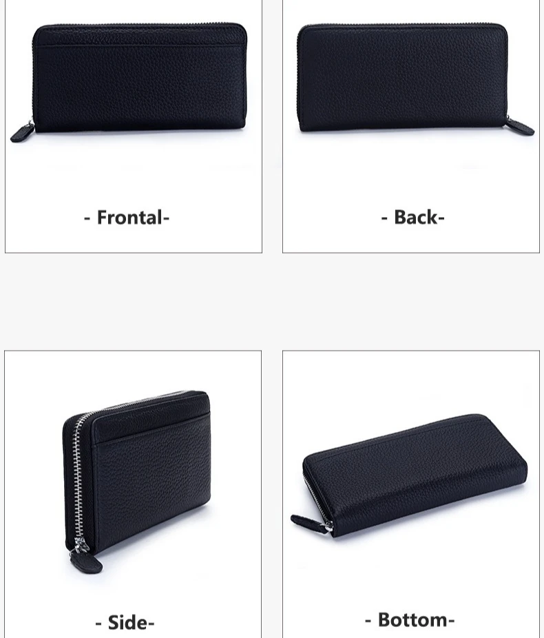 RFID 가죽 여성용 장지갑 대용량 지퍼형 도난 방지 브러시 일본 카드 지갑 돈 가방