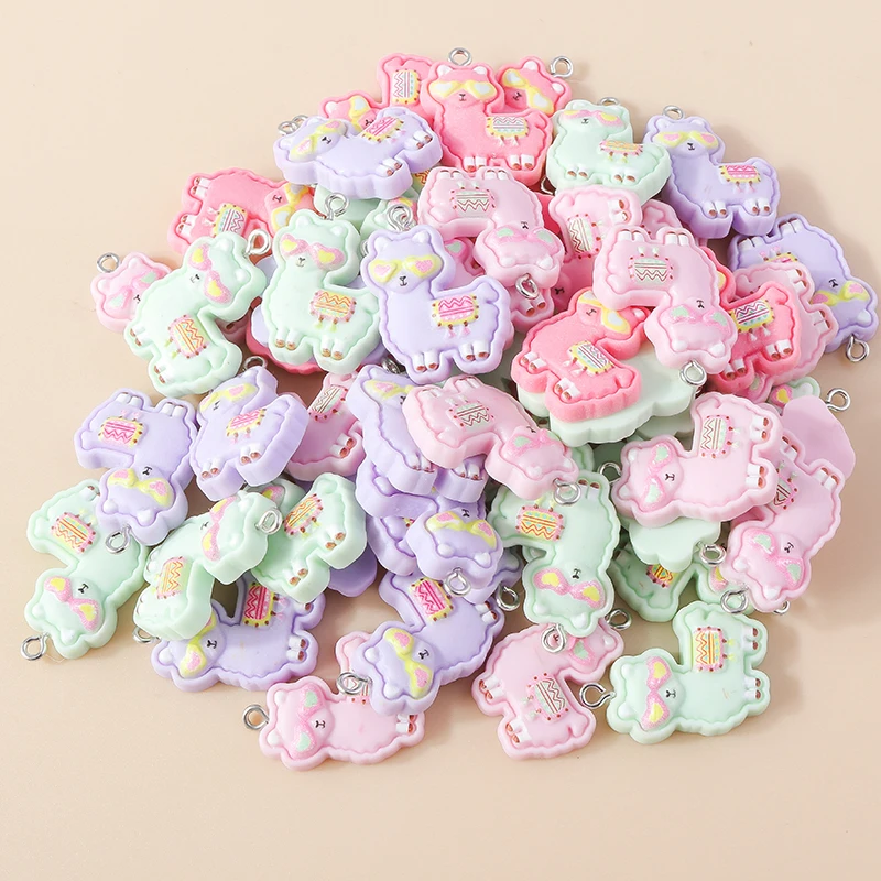 Leslie 15 Stück neue Kawaii-Harz-Alpaka-Charms für Tropfen-Ohrringe, DIY-Armband, Halskette, Schmuckherstellung, handgefertigte Anhänger – Detail 1