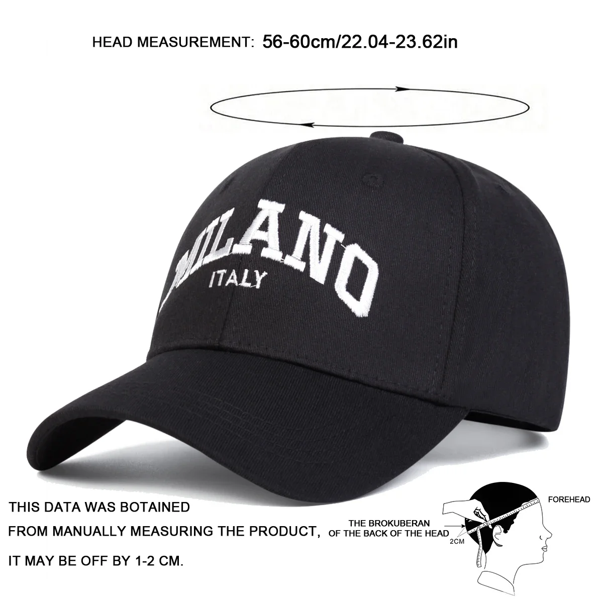 للجنسين ميلانو إلكتروني التطريز قبعات البيسبول ربيع الخريف في الهواء الطلق قابل للتعديل قبعات عادية واقية من الشمس قبعة قبعة رياضية