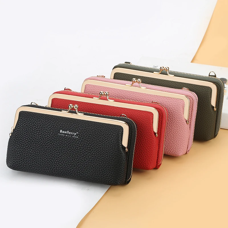

Faion Large Capaci Mobile Phone Wallet Inteated Crossbody Bag Women's Casual Single oulder Bag PU Soft Surface