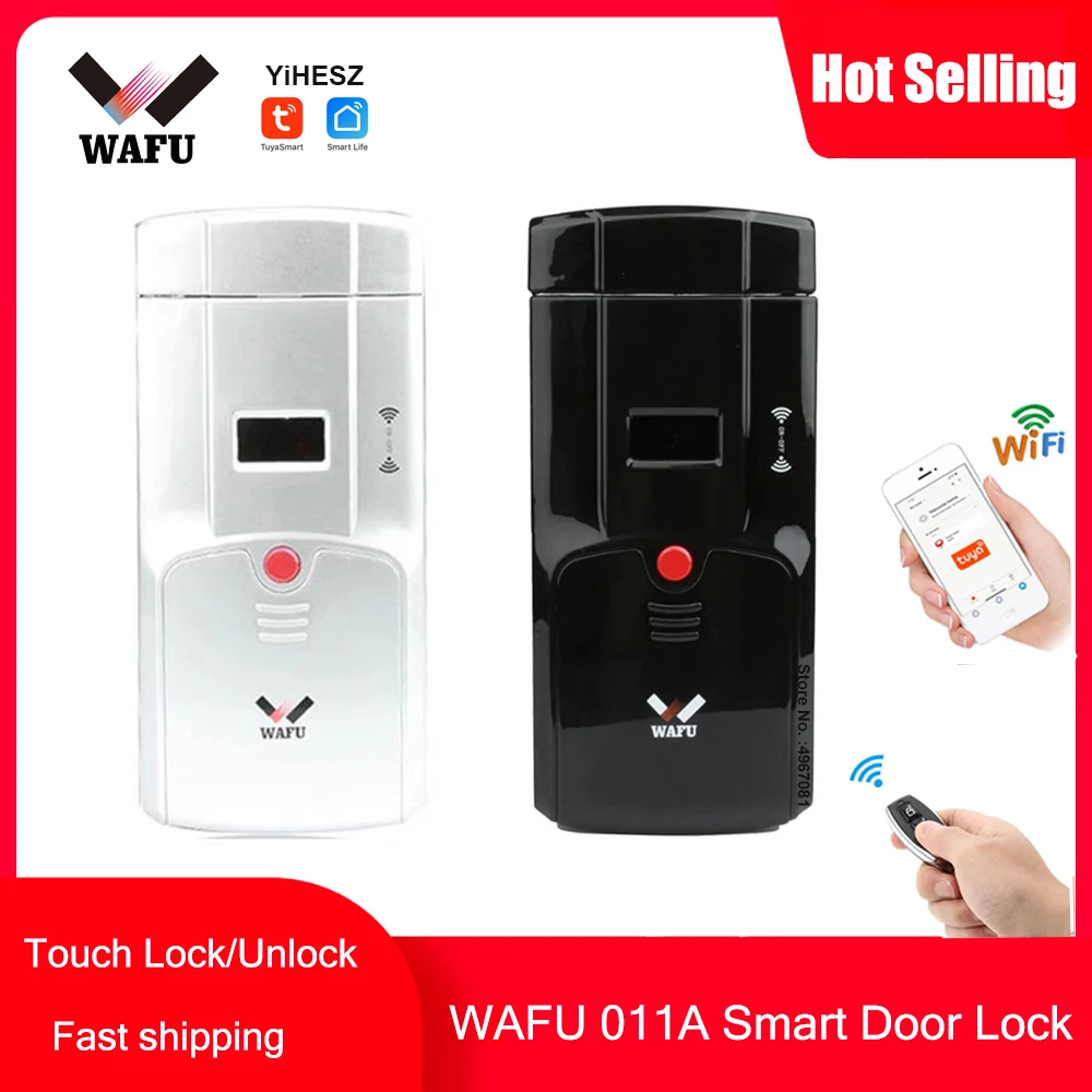 WAFU 011A Door Lock Tuya Wifi Smart Lock Bluetooth Password Fingerprint Locks Touch Keyless Door Lock Deadbolt intelligent Lock