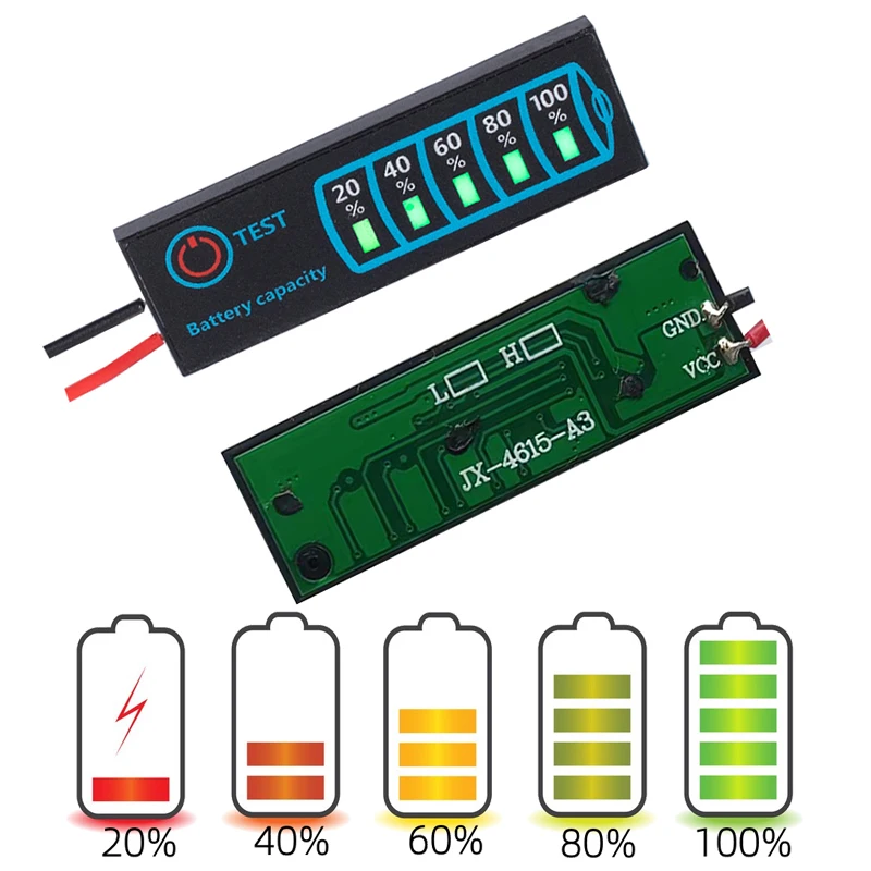 1S-8S 18650 Li-ion Lipo Lithium 5-30V Lead Acid Battery Level Indicator Tester LCD Display Meter Module Capacity Voltage Meter