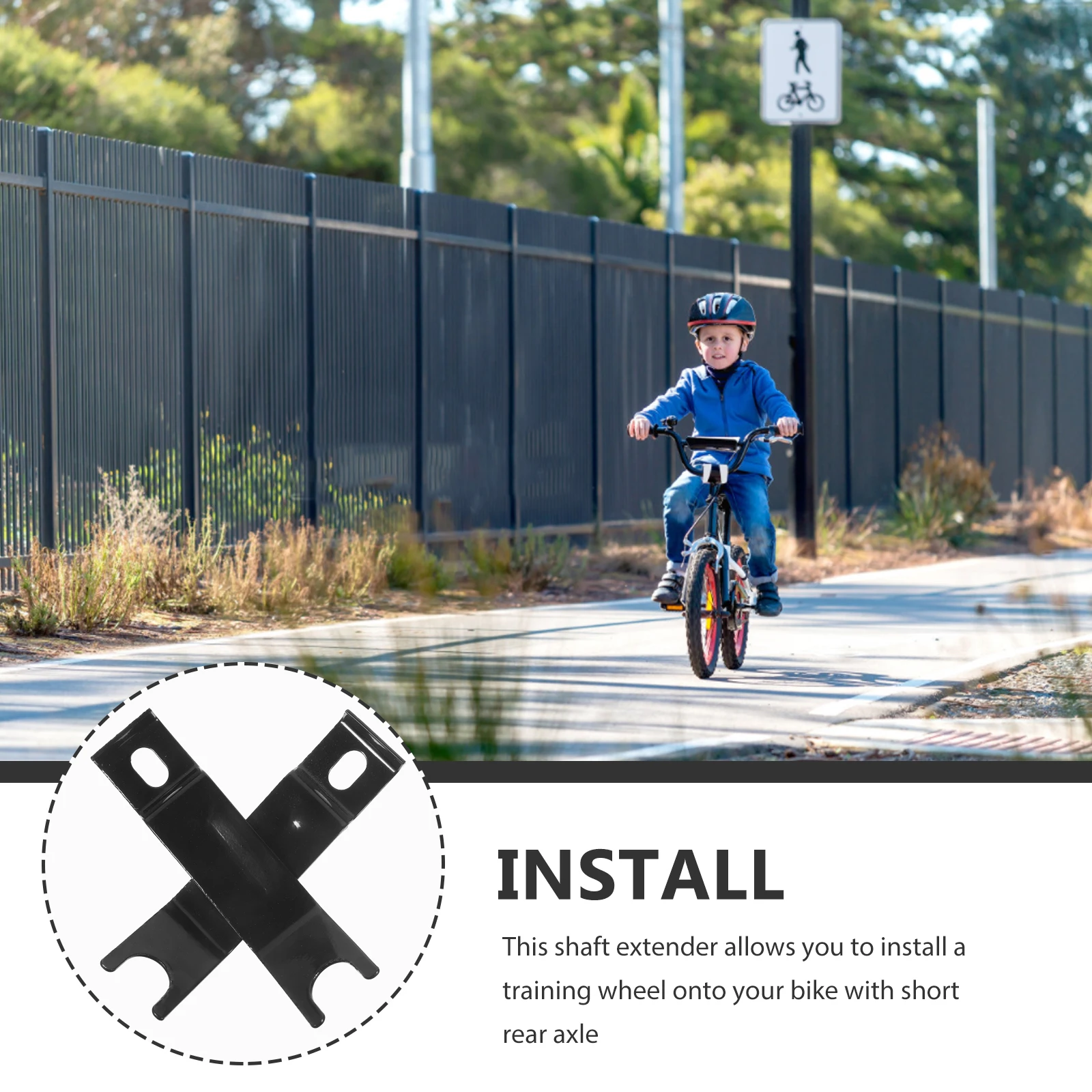 

1 Pair Extenders For Training Wheels Bike Rear Axle Extension Stabilizer Replacement Bike Parts Metal Axle