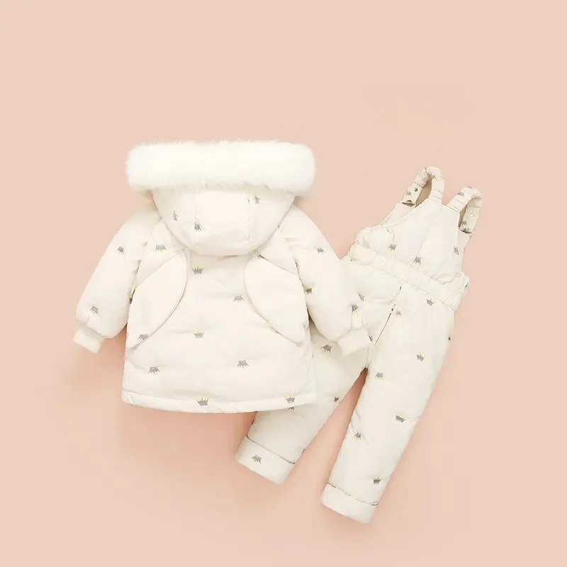 Children Down Coat Jacket + jumpsuit Kids Toddler Girl Boy Clothes 2pcs Winter Outfit Suit Warm Baby Overalls Clothing Sets