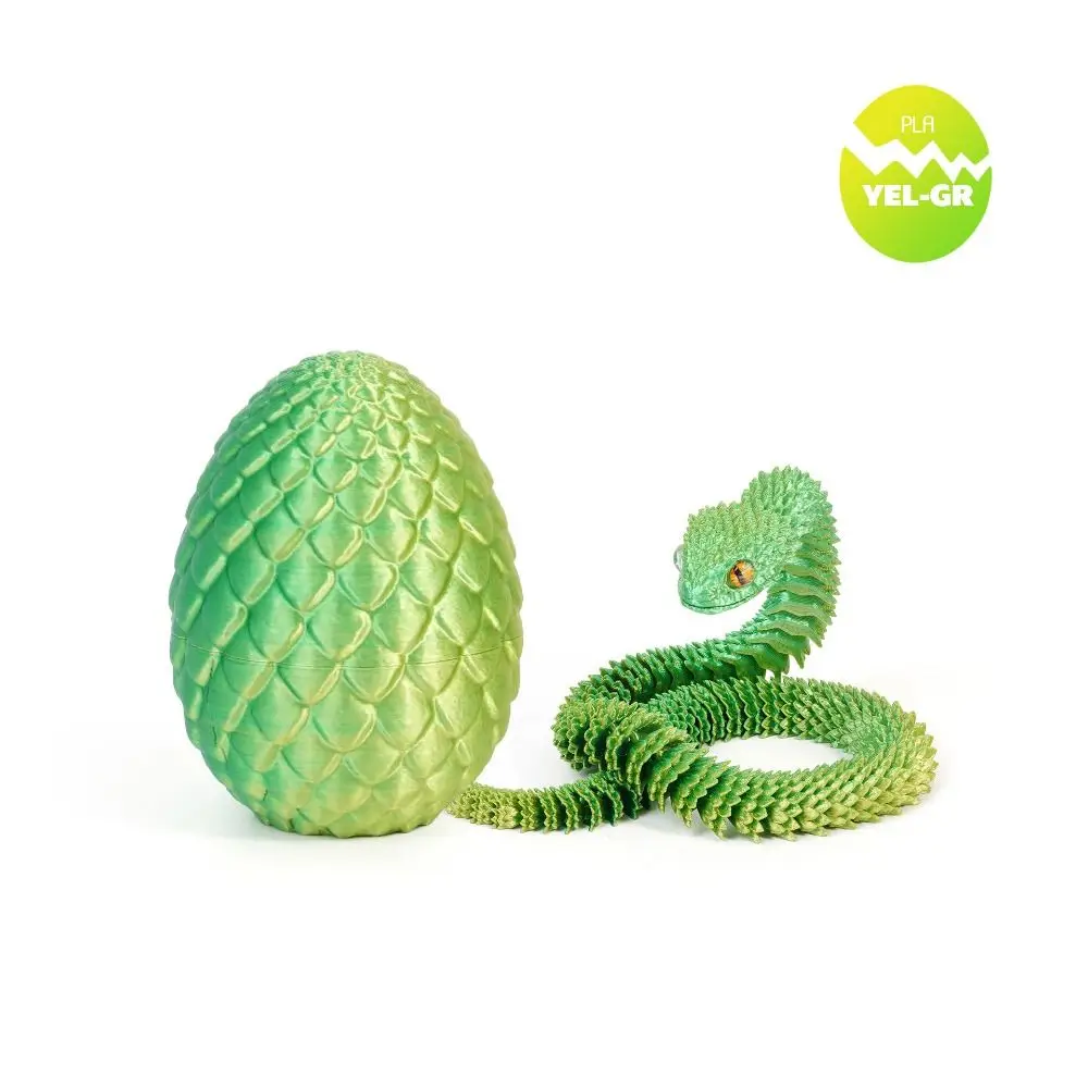 Creative 3D Printed Snake All-in-one Molding Candy Color Animal Simulation Model Flexible Rotatable 3D Printed Snake Egg view 2