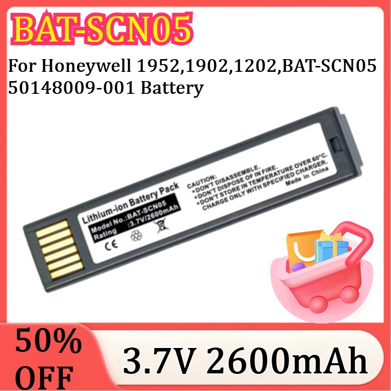 

New 3.7V 2600mAh BAT-SCN05 Barcode Scanner Battery for Honeywell 1952,1902,1202,BAT-SCN05 50148009-001 Battery