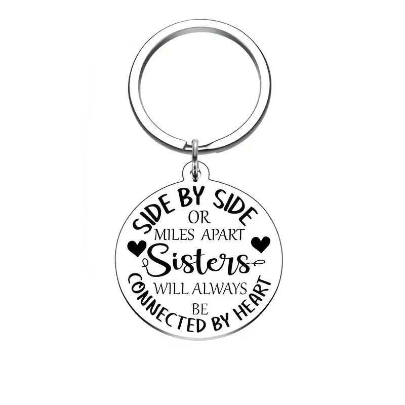 Stainless steel key chain of good sisters that cannot be separated,encouraging words key chain, good sisters blessing gift