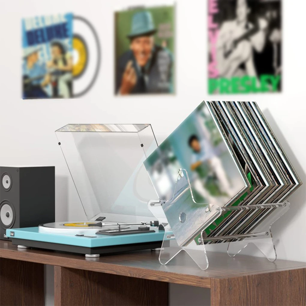 

2025 New Durable Clear Acrylic Record Display Shelf Multi Functional Stand Holder Portable Organizer for Books Files