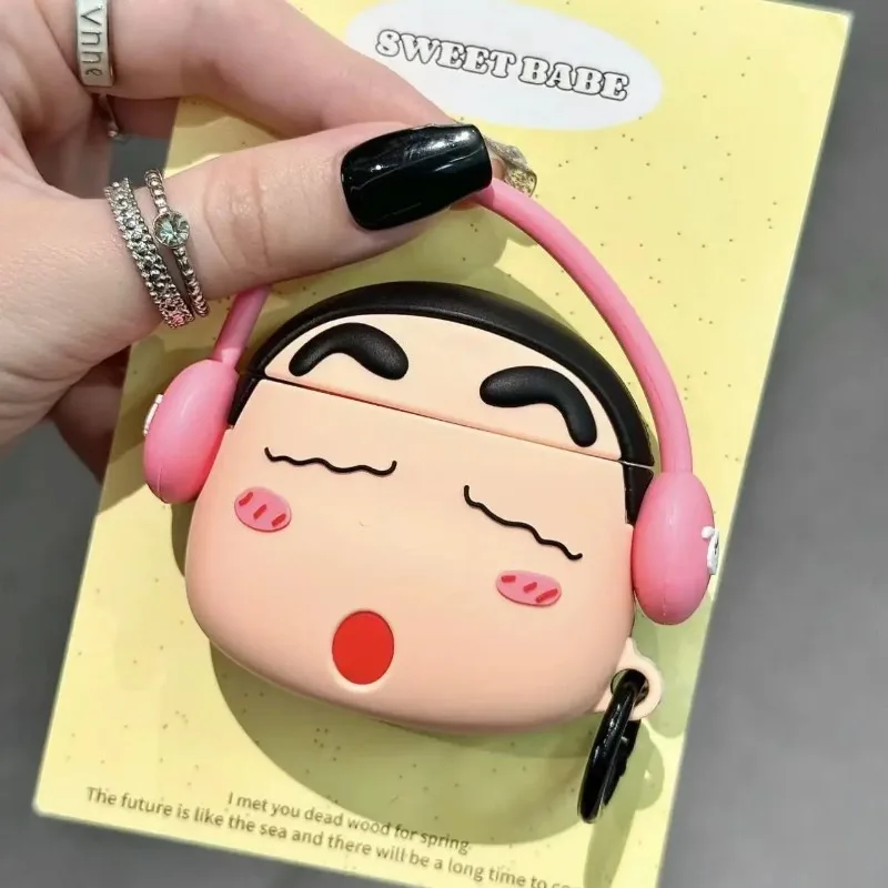 Crayon ShinChans Case for Apple AirPods 1 2 3 Airpod Pro3D Key Chain Wireless Earphone Bluetooth Headset Silicone Cover view 4