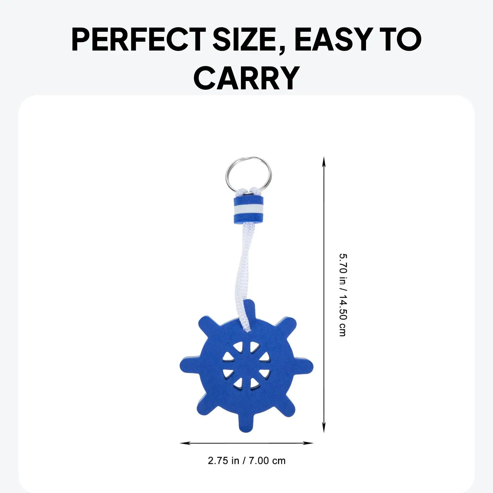 Buoyant Key Ring EVA Material Anchor Rudder Shape Marine Key Chain for Yacht Boat Accessories Blue 2PCS