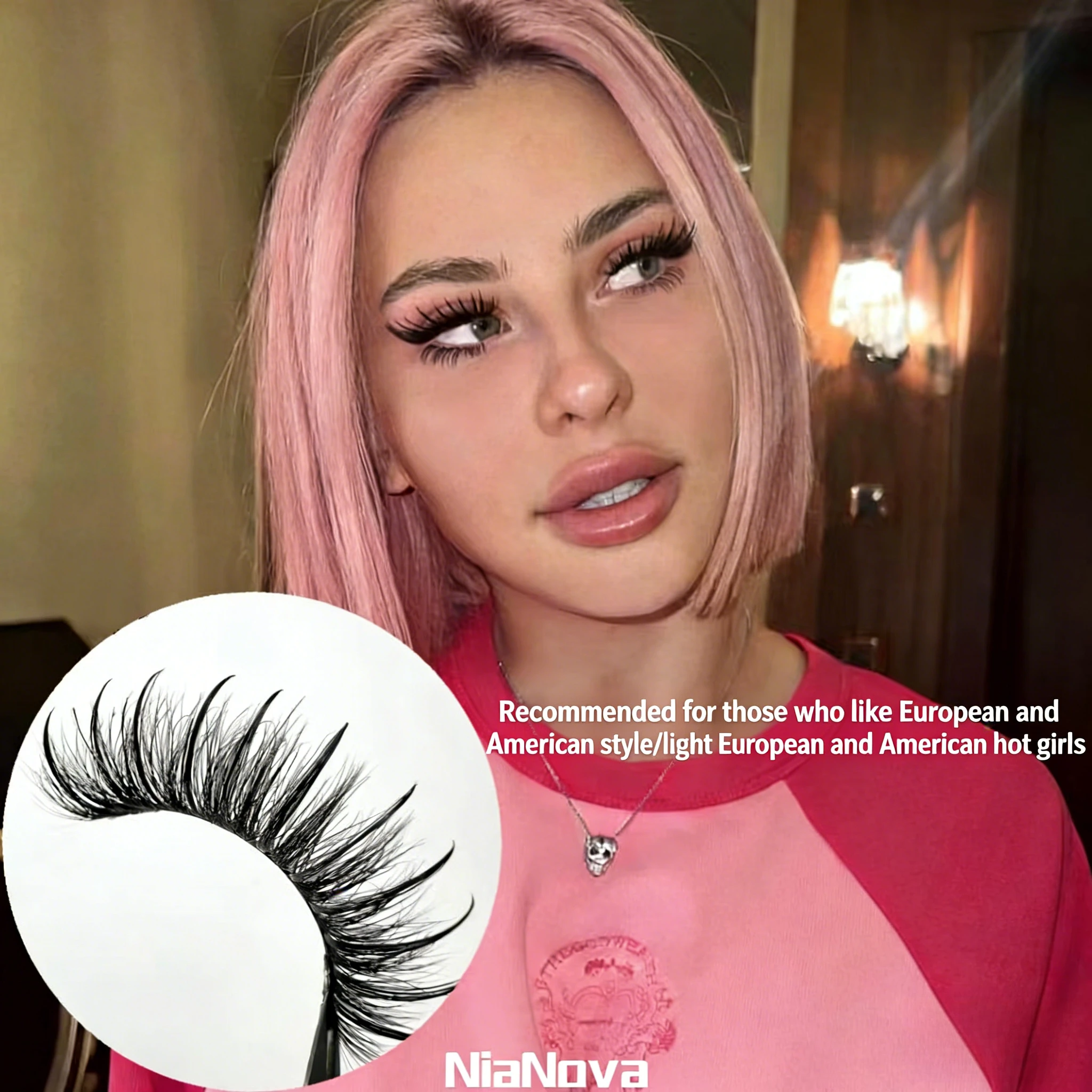 Lashes Natural Fluffy False Eyelashes Soft Wispy Natural Long Faux Mink Lashes Clear Band Lashes Extensi Random Distributionon