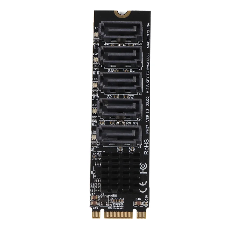 

M.2 NGFF B-Key SATA Change 5-портовая карта расширения Карта расширения 6 Гбит/с Чипсет JM575
