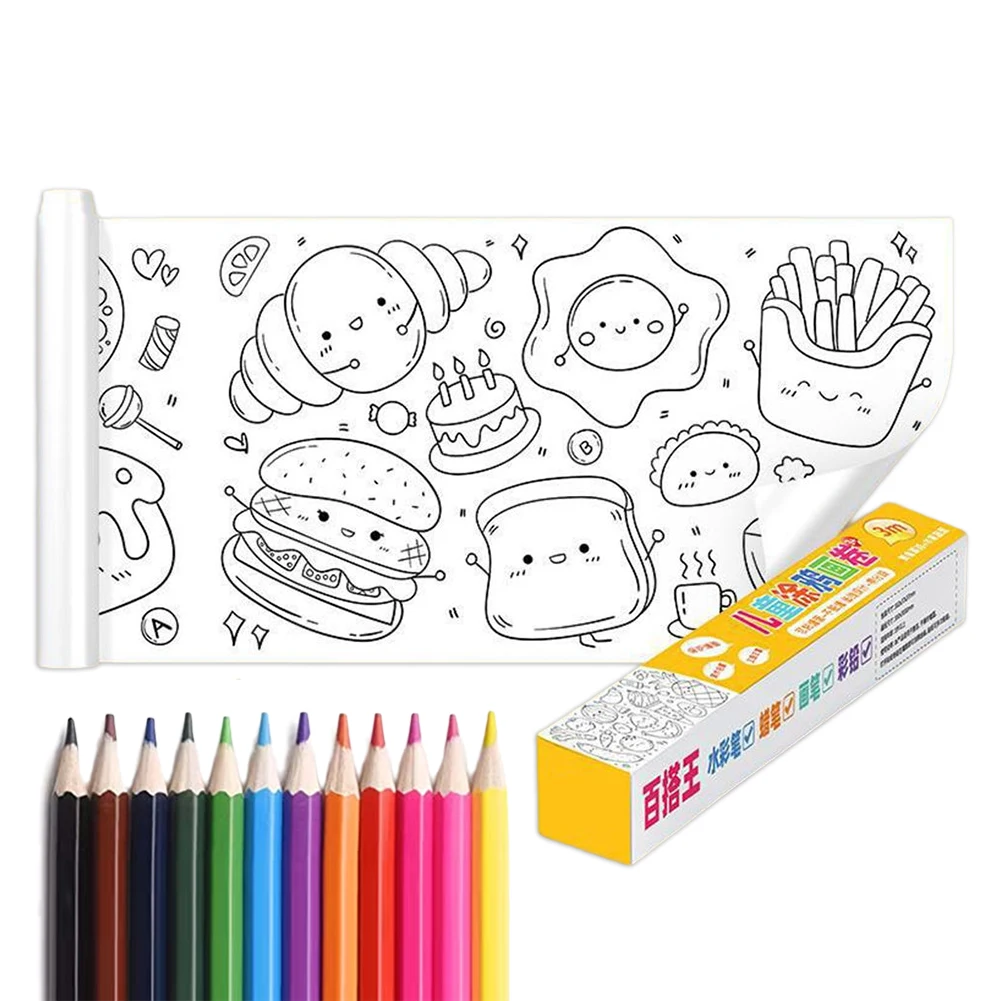 Bambini che disegnano rotolo di Poster da colorare fai da te per bambini per i viaggi a casa