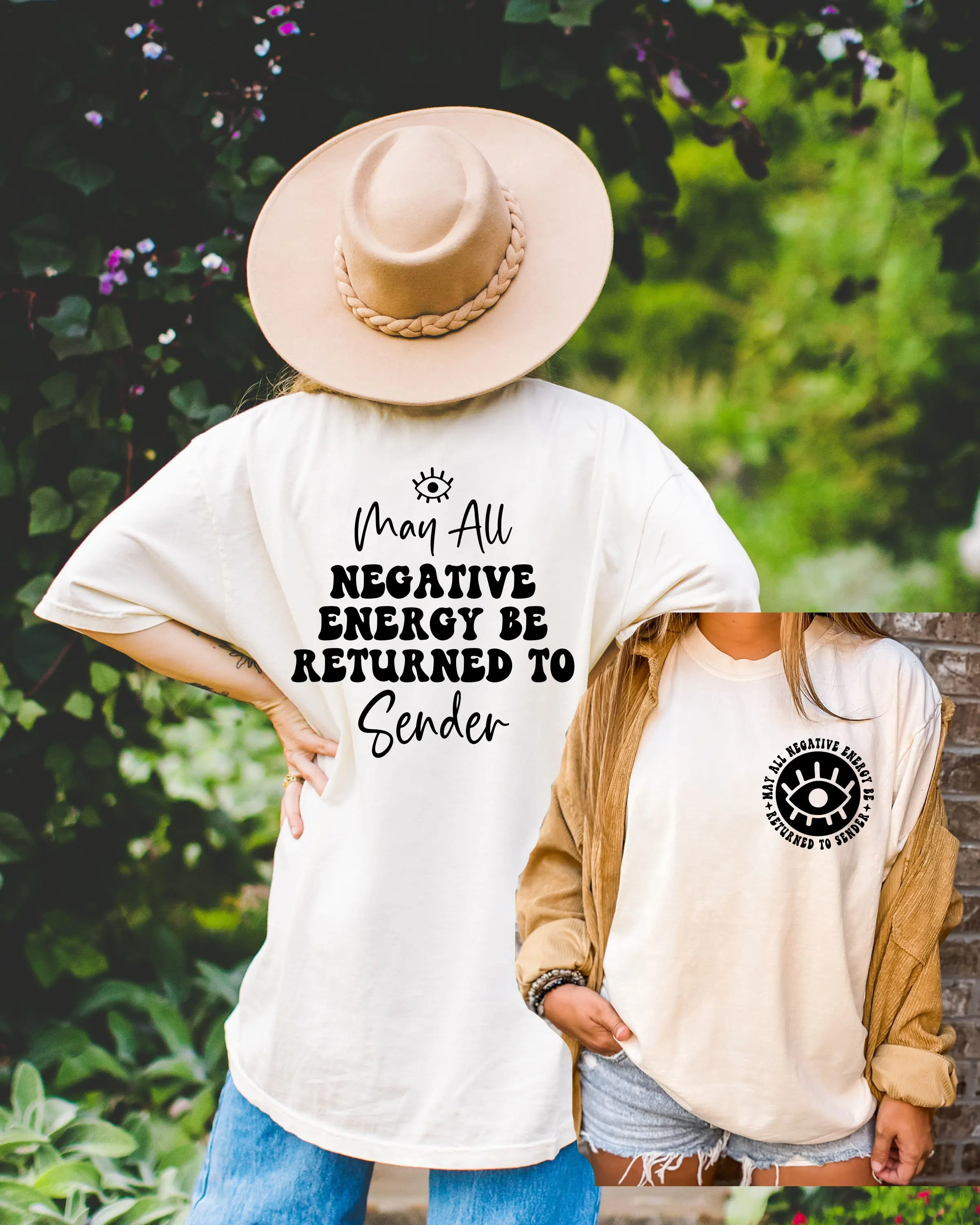 Evil Eye Shırt May All Negative Energy Be Returned To Sender T Shirt Womens Aesthetic Clothes Spiritual For Mom Everyday