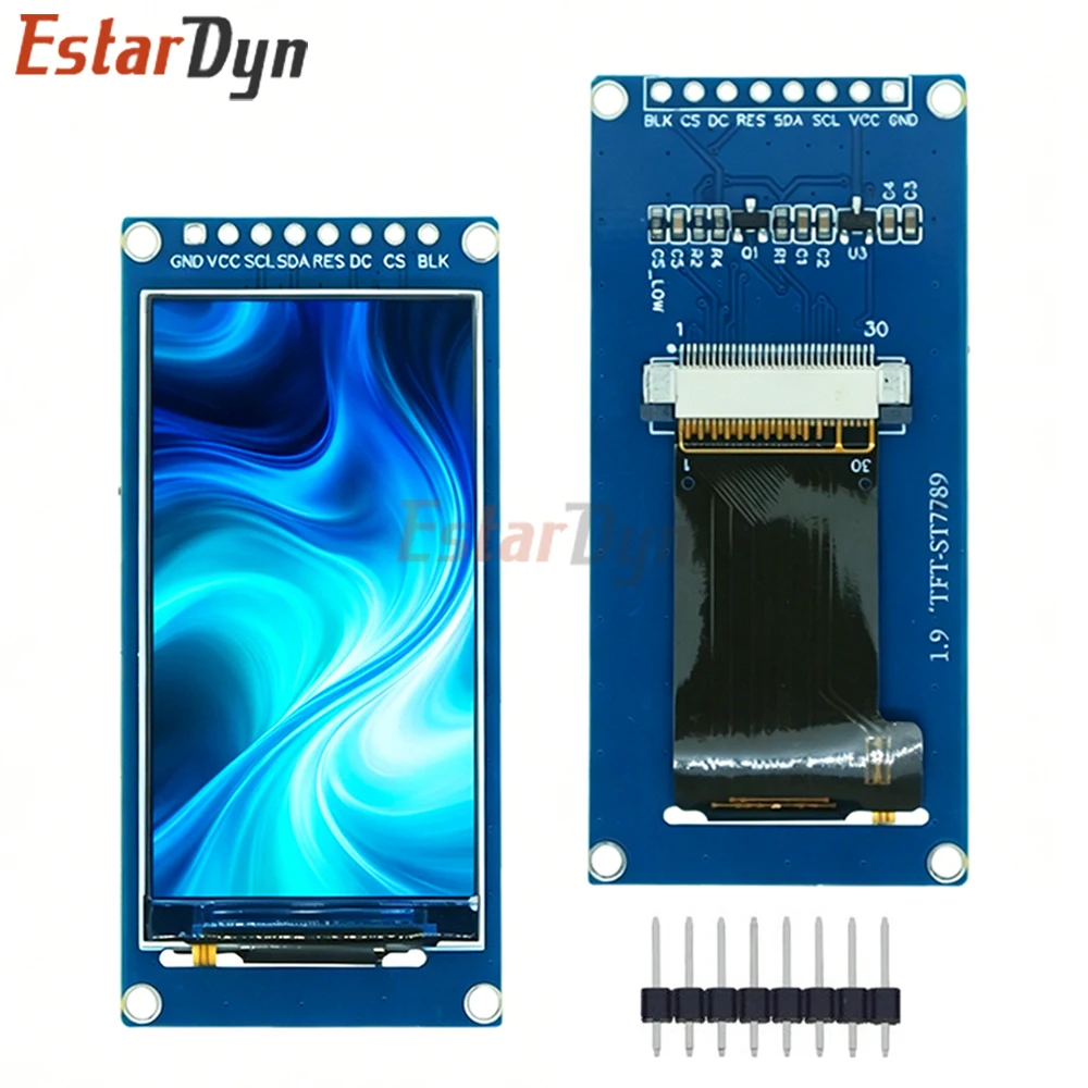 Estardyn 1.9 Inch IPS Bar LCD Display 170x320 ST7789 SPI Full View HD Screen Module For Arduino ESP32 DIY IoT Project