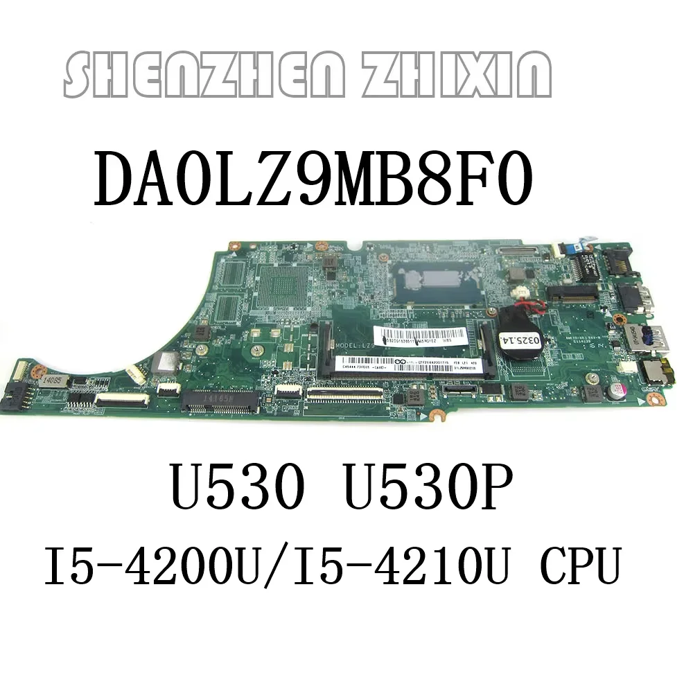 YOURUI For Lenovo Ideapad U430 U430P Laptop Motherboard SR170 I5-4200U DDR3 2GB DA0LZ9MB8F0 LZ9  Fully Tested