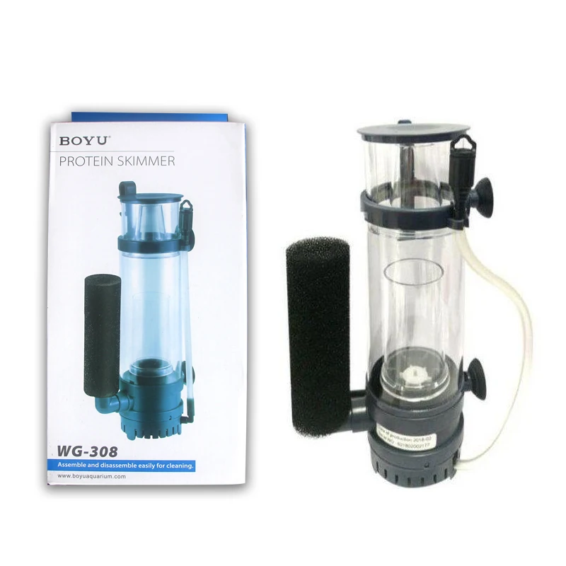 BOYU Protein Splitter Water Protein Skimmer Pump100-150L Marine Saltwater Aquarium Accessories 220V WG-308 6W / WG-310 8W