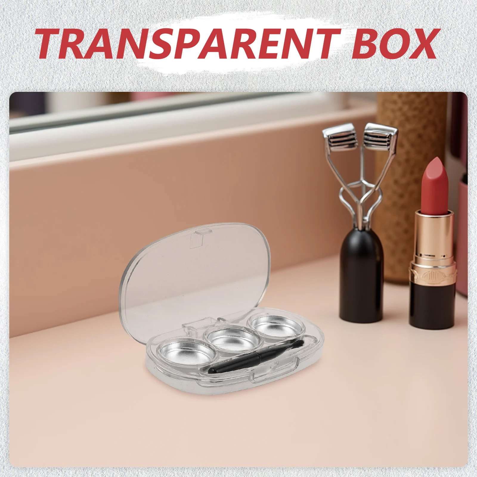 

3Pcs Empty Eye Shadow Holder Clear Compact Makeup Organizer Travel Case Portable Small Eyeshadow Palette Storage Box Brush