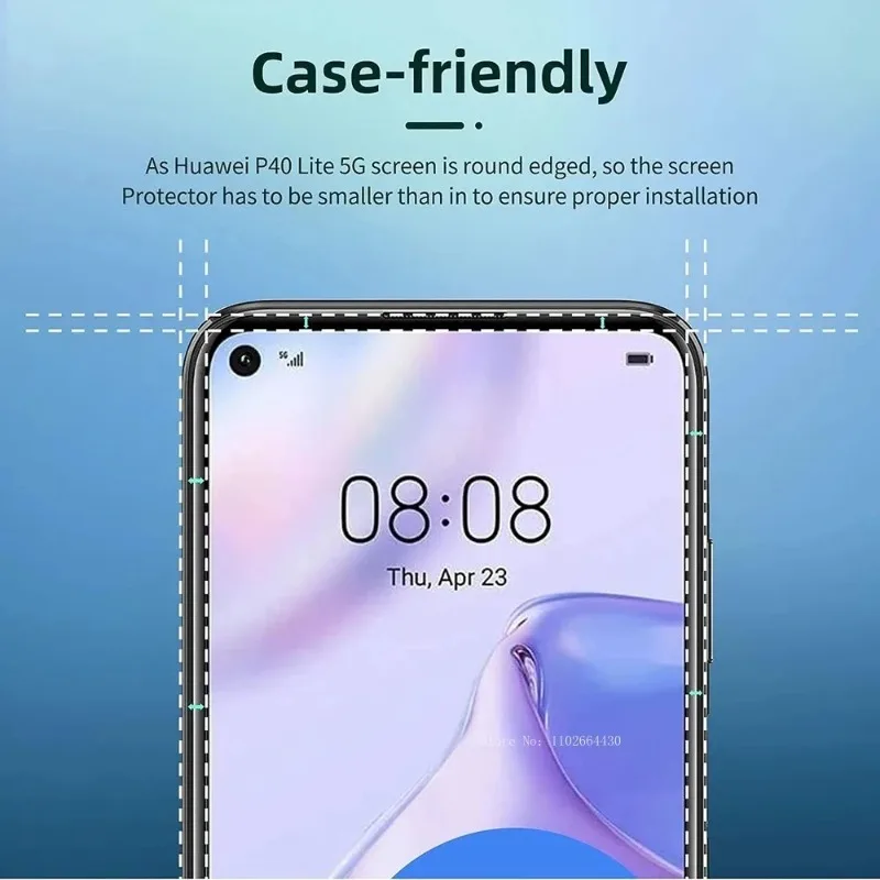 5PCS Tempered Glass for Huawei P40 P30 P20 P10 Pro Lite P Smart Z Screen Protector for Honor 10 20 30 40 Lite Pro 8X X8 X8A