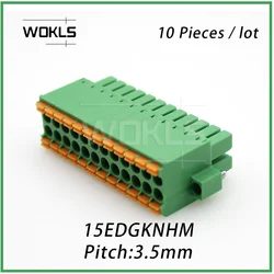10PCS/LOT 3.5mm DFMC 1,5 FEMALE PCB CONNECTOR PLUGGABLE PLUG-IN TEMINAL BLOCKS 15EDGKNHM 3.5mm DFMC1.5/-STF-3.5 KF2EDGKSM 3.5