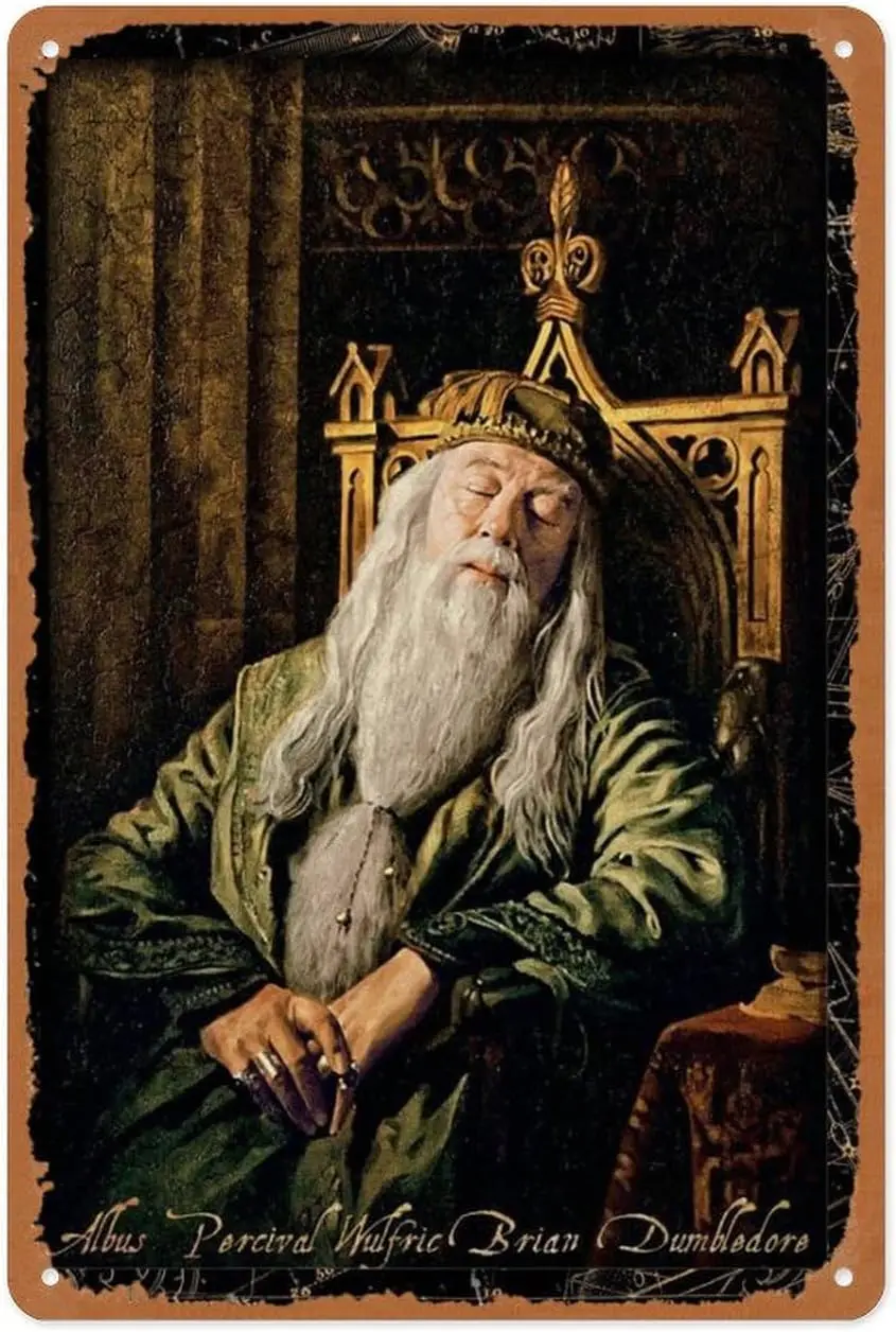1c, carteles de Metal Retro Albus Percival Wulfric Brian Dumbledore, cartel para dormir enmarcado, cartel mate, decoraciones para el hogar, Bar, tienda, cafetería