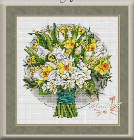 

Flowers Series Morning Narcissus Beautiful Lovely Counted Cross Stitch Kit Sew Cozy Sewing Room Machine Dim 72378