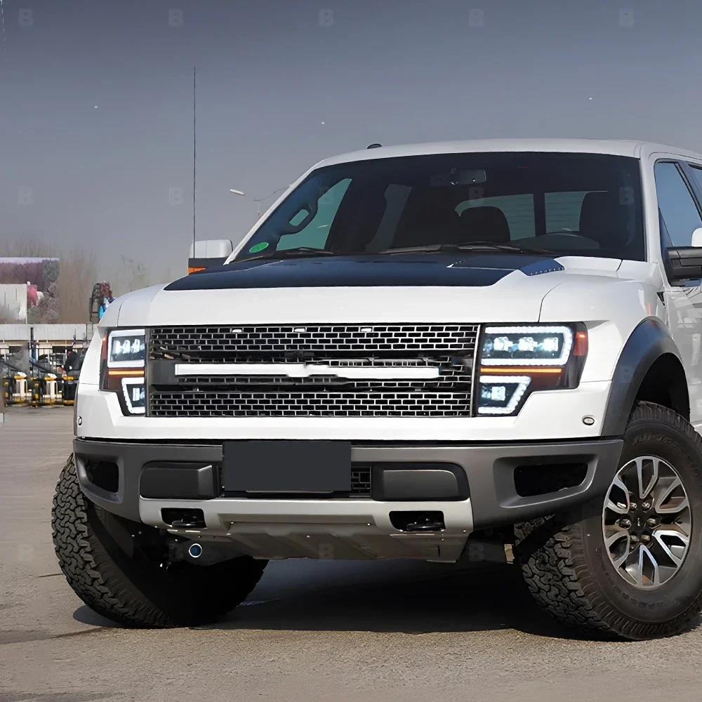 

Автомобильные передние фонари для Ford Raptor F150 2009-2014, светодиодные автомобильные фары в сборе, обновление динамических объективов с четырьмя объективами проектора, аксессуары
