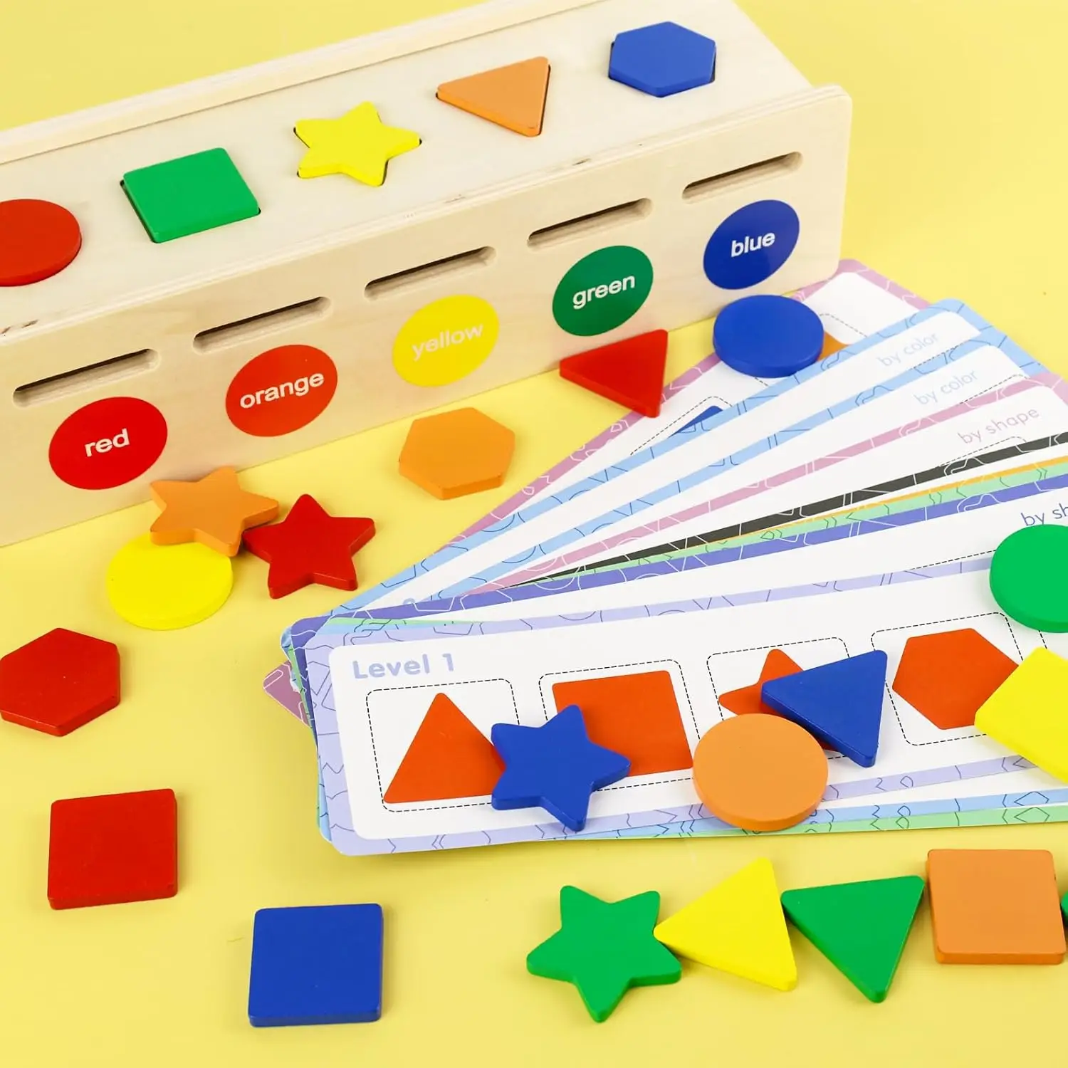 나무 모양 분류 상자 몬테소리 학습 장난감 유아 조기 교육 분류 및 매칭 게임