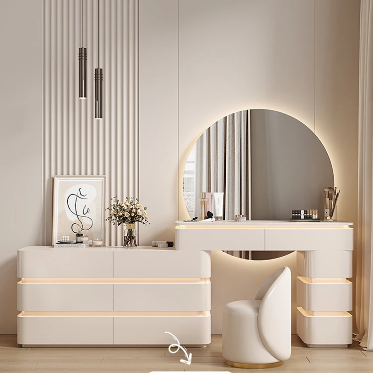 Bedroom Furniture Dresser Light Emitting Diode Mirror