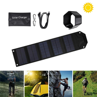 10W Foldable Solar Panel 5V USB Portable Battery Charger for Cell Phone Outdoor Waterproof Power Bank for Camping Accessories