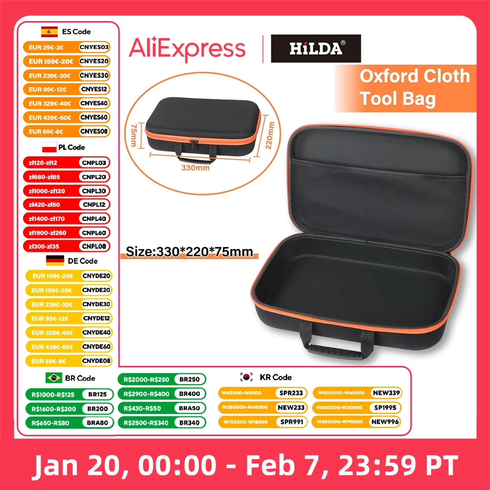 HILDA Large Capacity Tools Bag Tools Waterproof Tool Bags Electrician Hardware Tools Bag