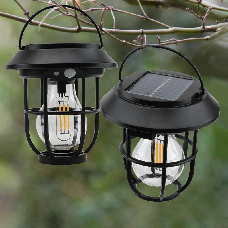 New Solar 3 LED Wall Lamp Outdoor Garden Courtyard Waterproof Decoration Street Light Human Body Induction Warm Light Lantern