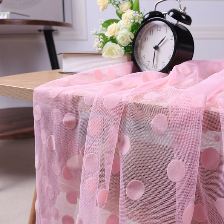 0.5 stoczni 2cm Dot Polka Flocked Mesh Tulle gipiury koronki tkaniny wysokiej jakości suknia ślubna dekoracje ślubne szycia uciekają tkaniny