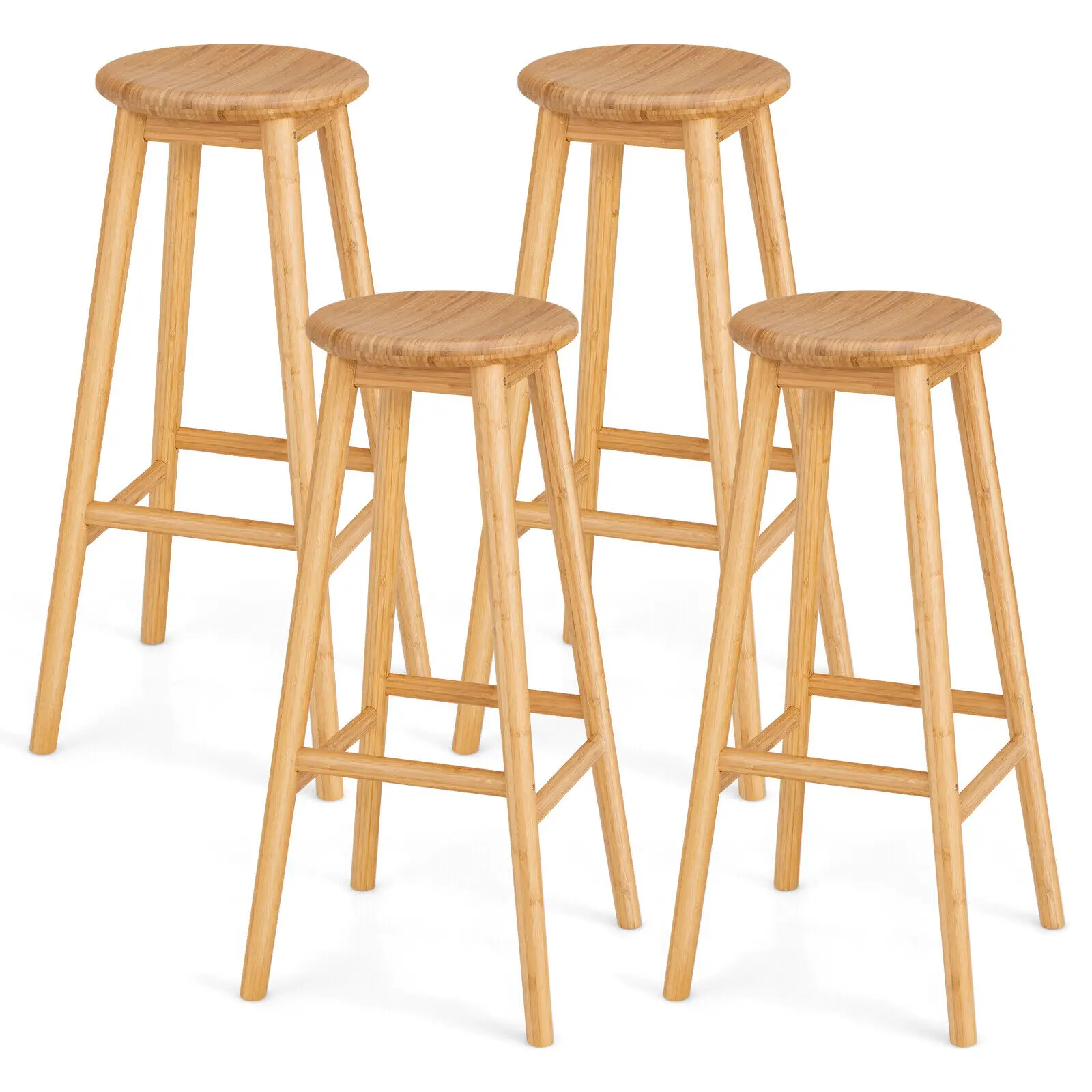 Costway Set of 4 Bamboo Barstools 31