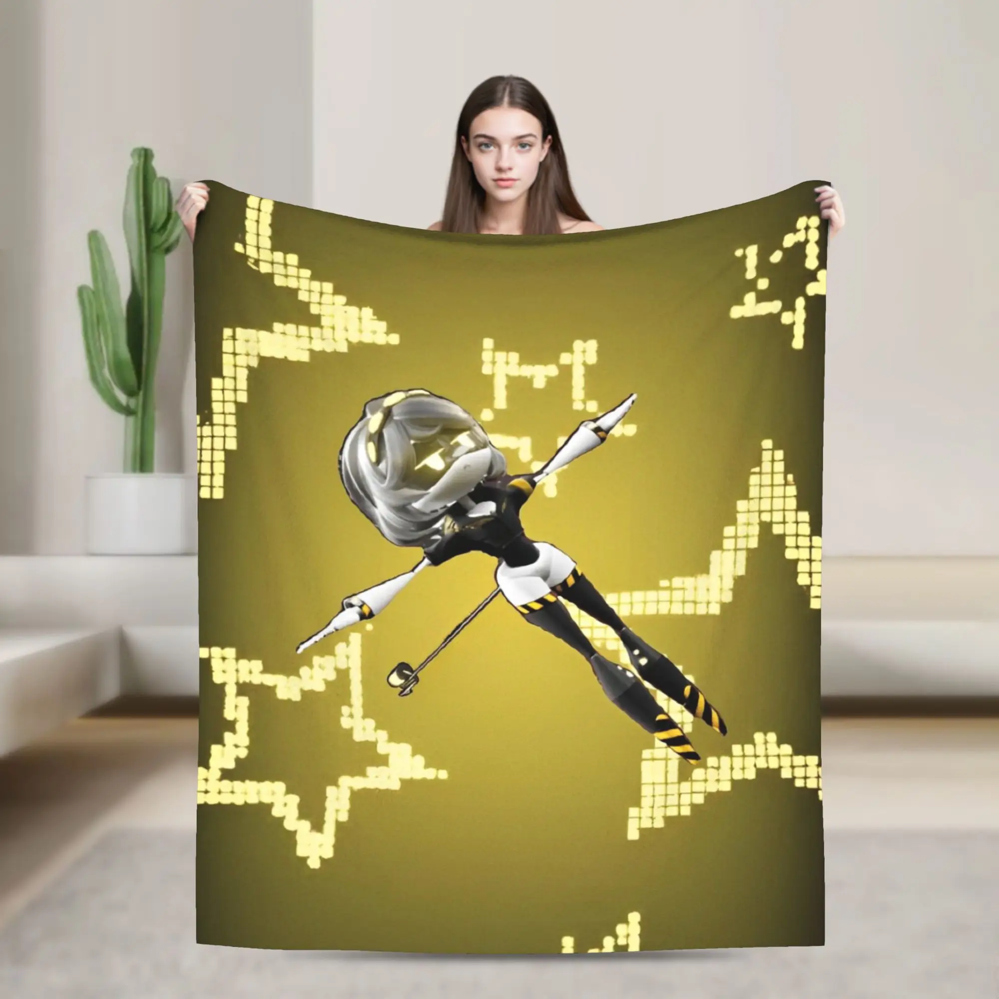 

Uzi Doorman Murder Drones Blanket Fleece Autumn/Winter Portable Super Soft Throw Blankets for Bedding Car Rug Piece