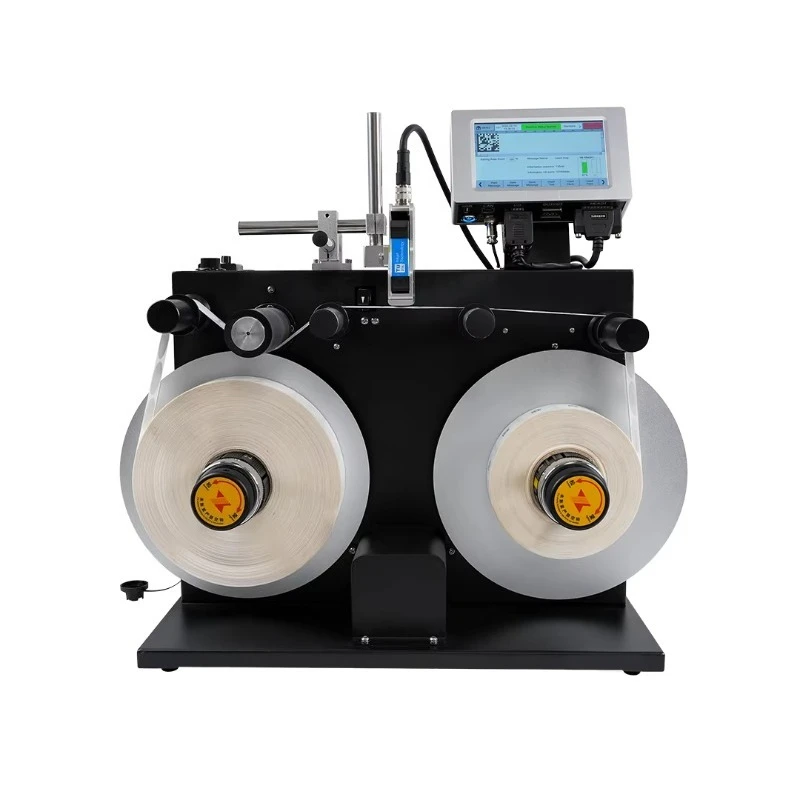 XF30 Automatic Sticker Printing Machine Desktop Label Applicator Rewinder Flat Labeling Machine