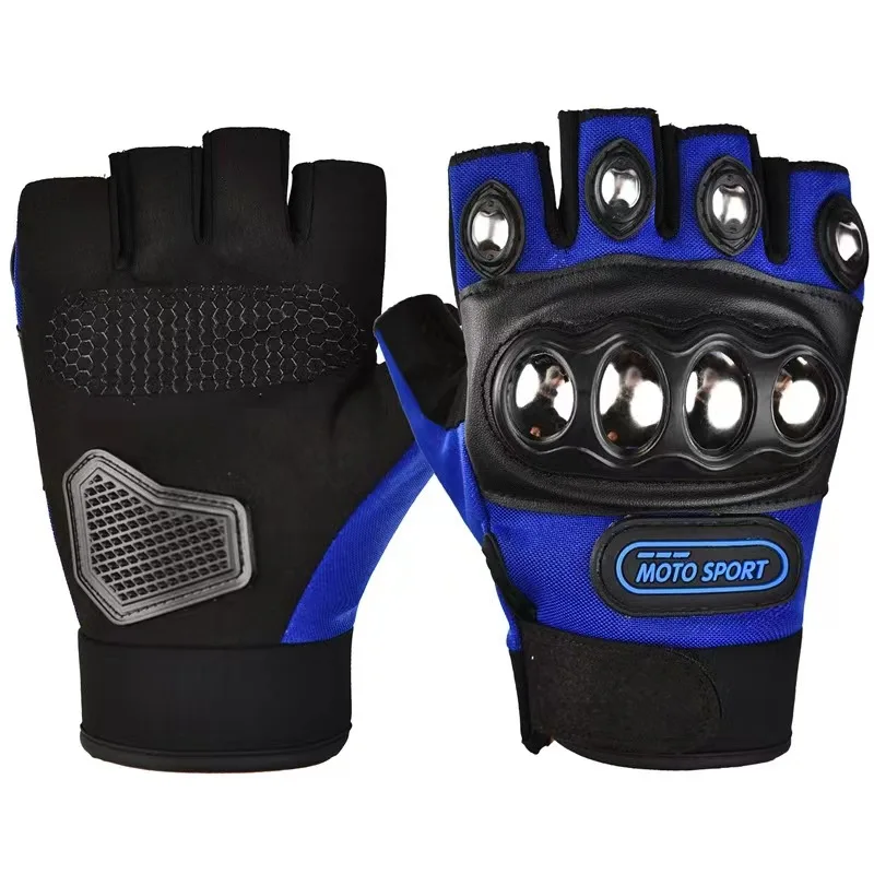 Henotic Summer Man Half-Finger Motorcycle Gloves Racing Cross-Country Anti-Fall Breathable Shock Absorbed Gloves