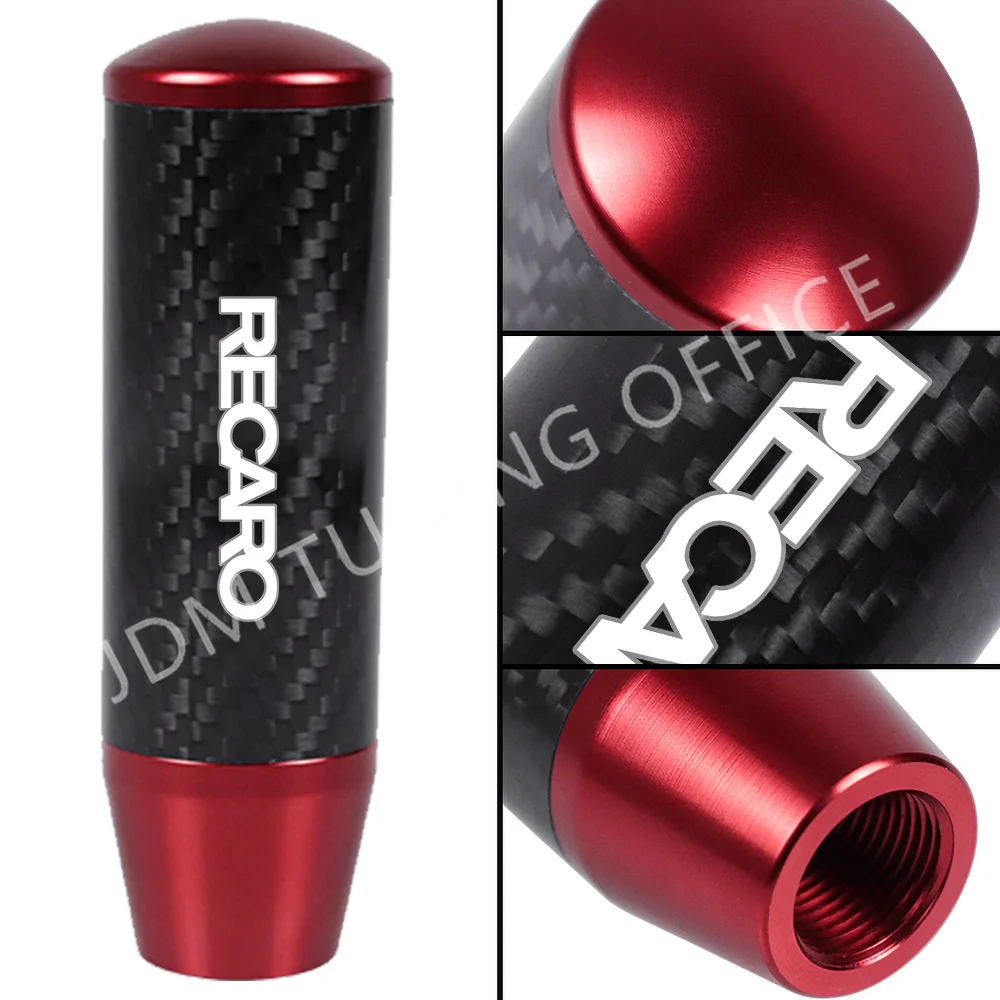 Universal JDM Burnt Blue Carbon Fiber Manual Gear Stick RECARO Shift Knob Lever Shifter 13cm