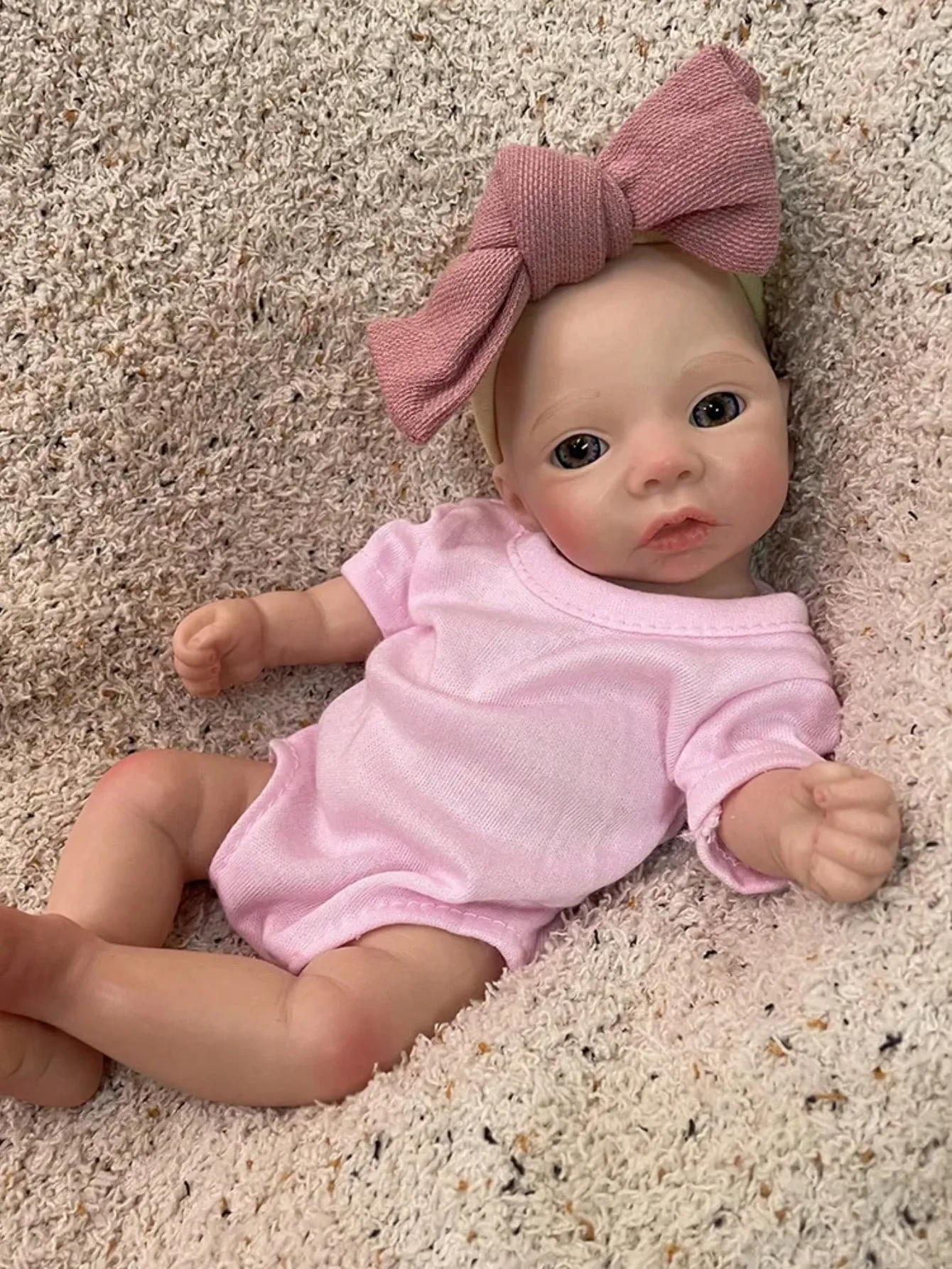 10 Inch 25.4 Cm Solid Silicone Reborn Girl Dolls Handmade Bebe 3D Painted Finished Newborn Baby Doll