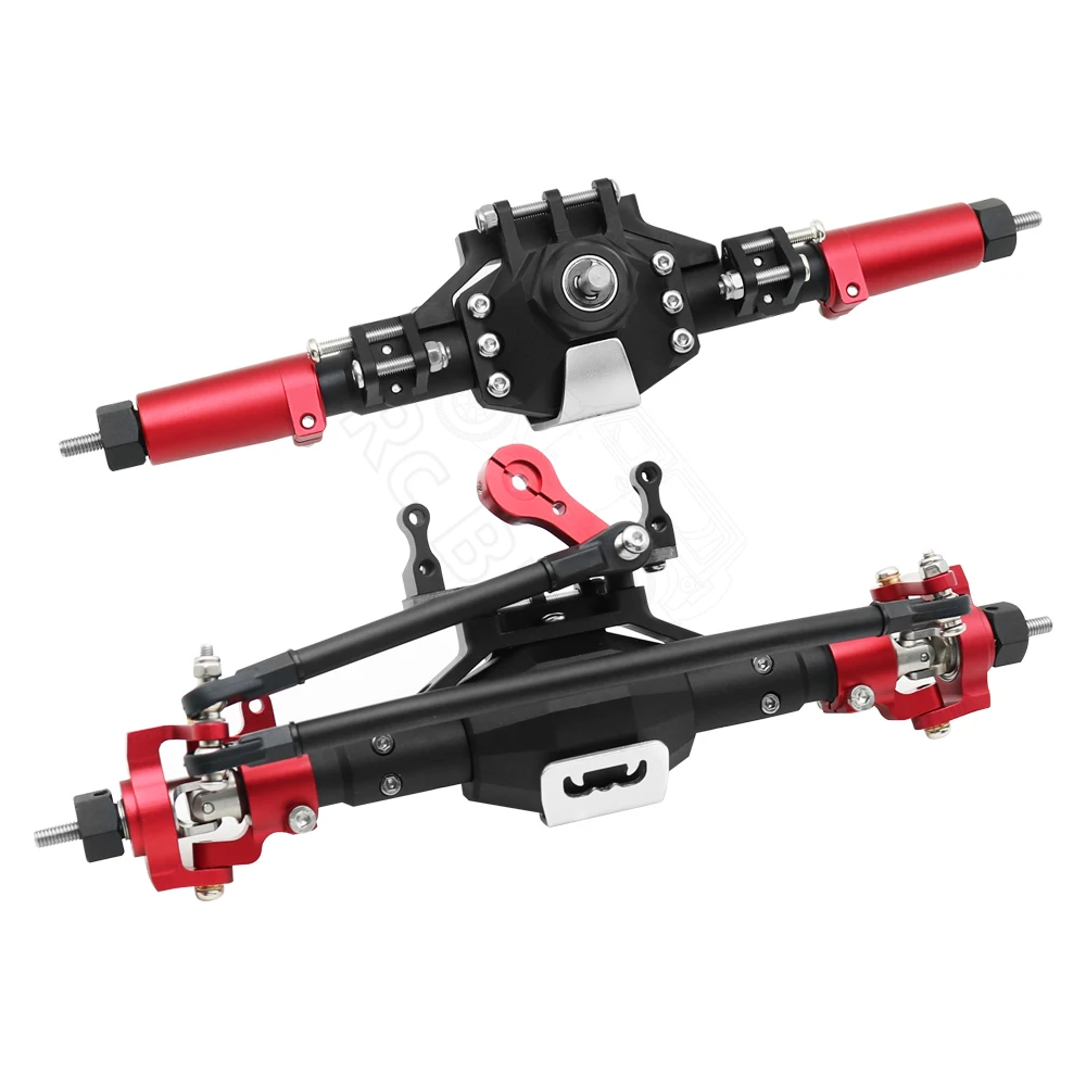 CNC Aluminium Ruitvormige Aluminium Compleet Voor- en Achteras voor 1/10 RC Crawler Truck Axiale SCX10 II 90046 90047