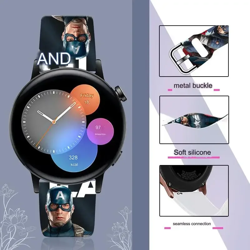 Cartoon Movie Series Printed Silicone Strap For Samsung Huawei GT Watch FB-Versa 23MM 22MM 20MM Watch Band Fashion Accessories